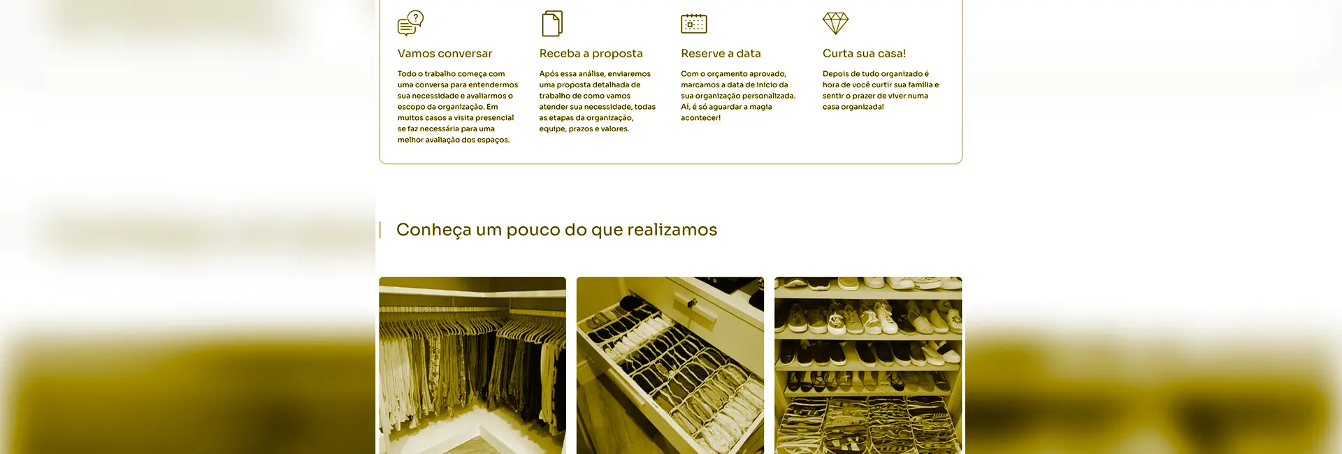 Landing Page que mostra os resultados dos serviços