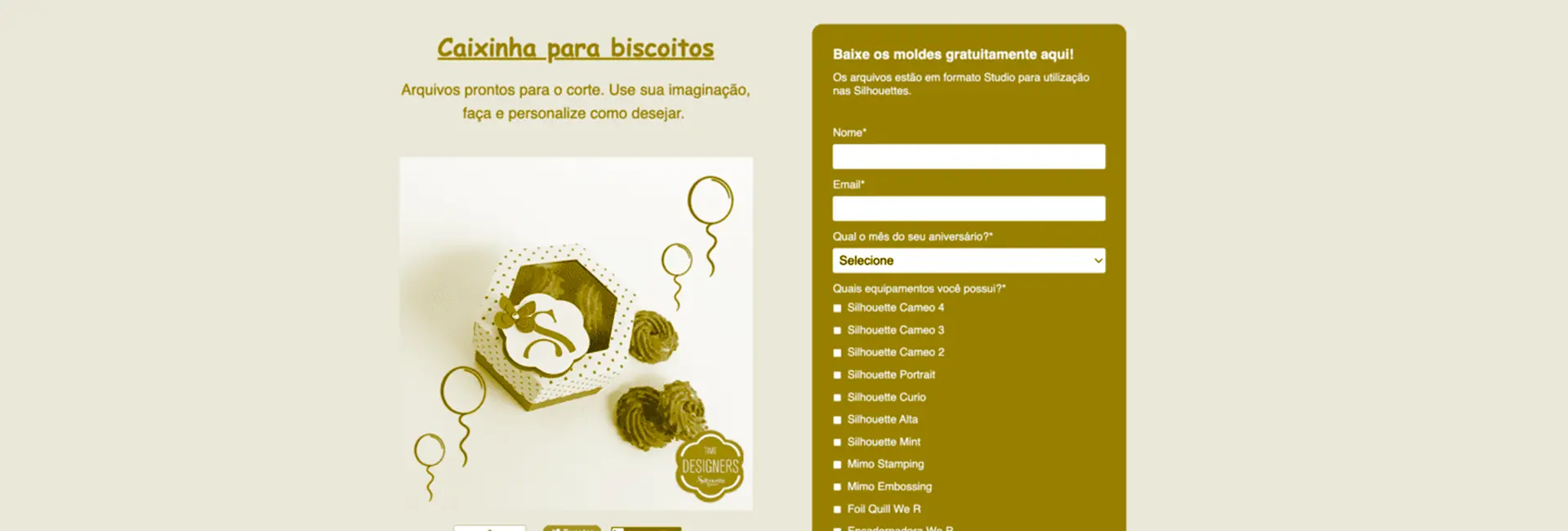 Landing Page que oferece material gratuito